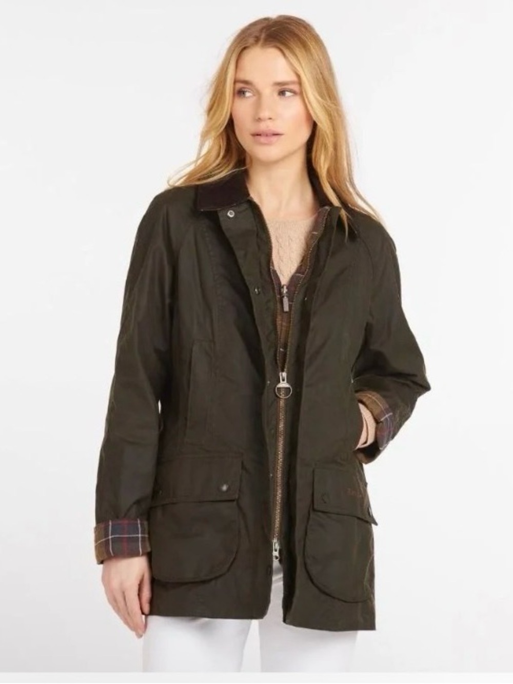 Barbour Women's Waxed Beadnell Jacket - Olive